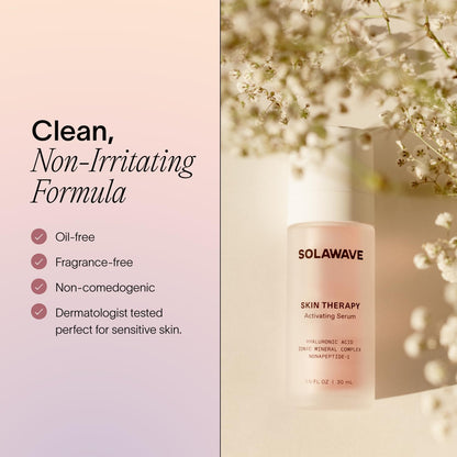SolaWave Skin Therapy Activating Serum with 1 Refill | Enhance Red Light Therapy Wand Results | Hydrating Skincare for Microcurrent Galvanic Current